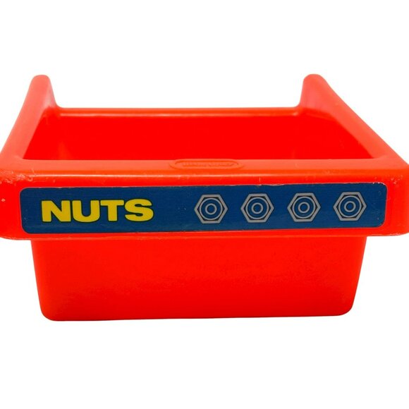 LITTLE TIKES Workbench Lot 4 Red Drawer Nails Screws Nuts Bolts Tool Bin - Picture 3 of 11